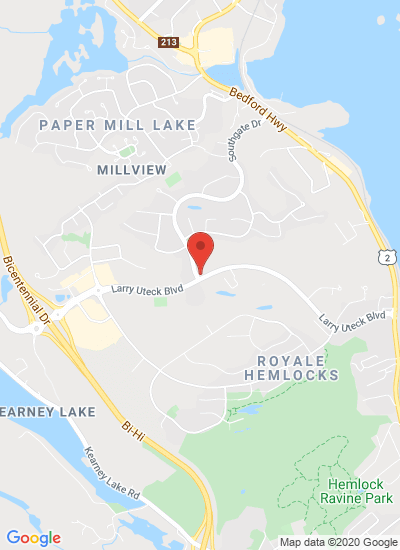 Map showing Bedford, Canada
