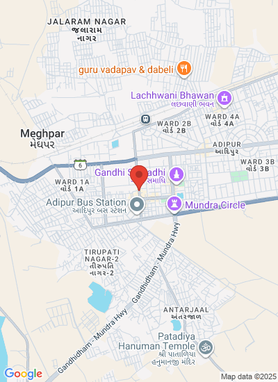 Map showing Gandhidham, India