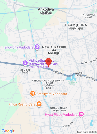 Map showing VADODARA, India