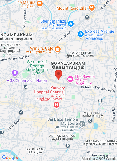 Map showing Chennai, India