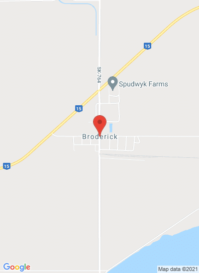 Map showing Broderick, Canada
