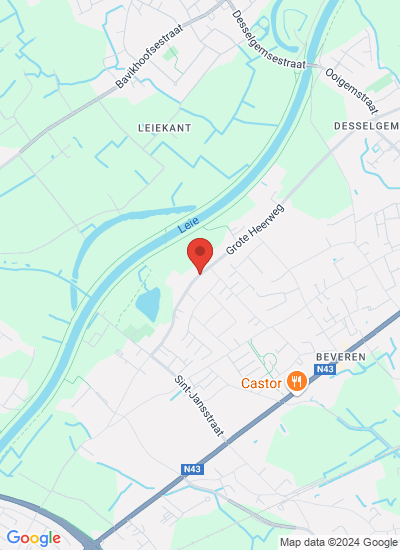 Map showing Beveren-Leie, Belgium