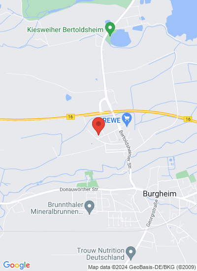 Map showing Burgheim, Germany