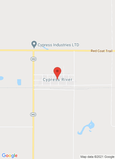 Map showing Cypress River, Canada