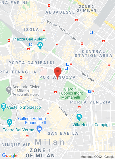 Map showing Milano, Italy