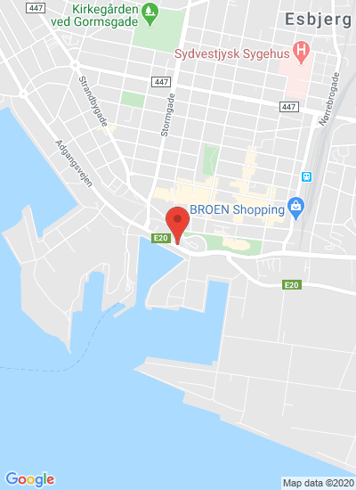 Map showing Esbjerg, Denmark