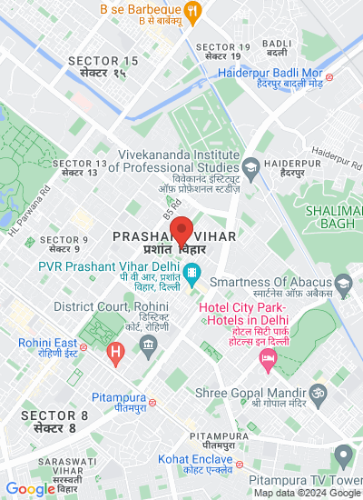 Map showing Delhi, India