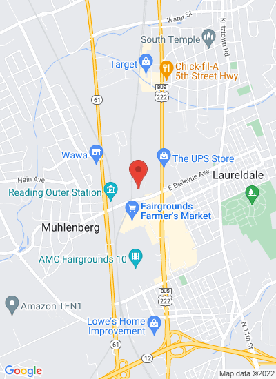 Map showing Reading, United States