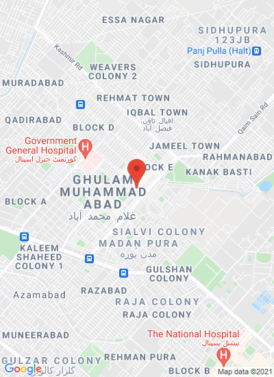 Map showing Faisalabad, Pakistan