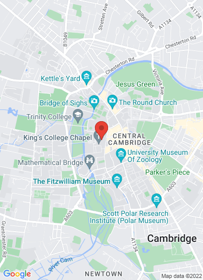 Map showing Cambridge, United Kingdom