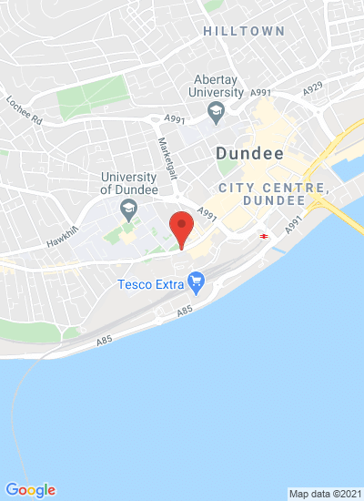 Map showing Dundee, United Kingdom