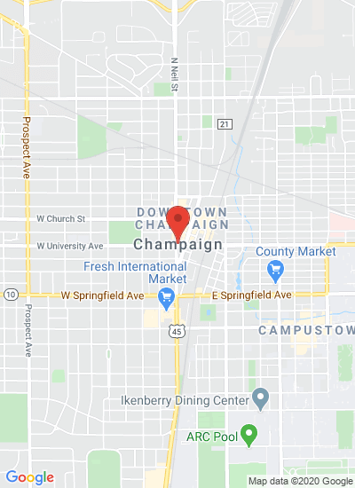Map showing Champaign, United States