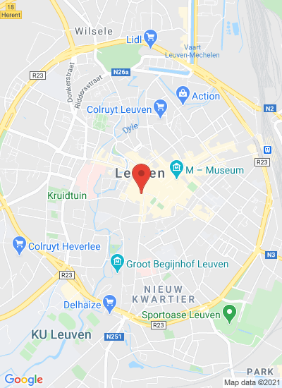 Map showing Leuven, Belgium