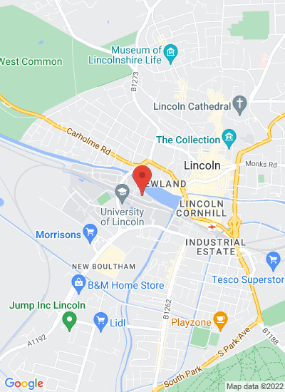 Map showing Lincoln, United Kingdom