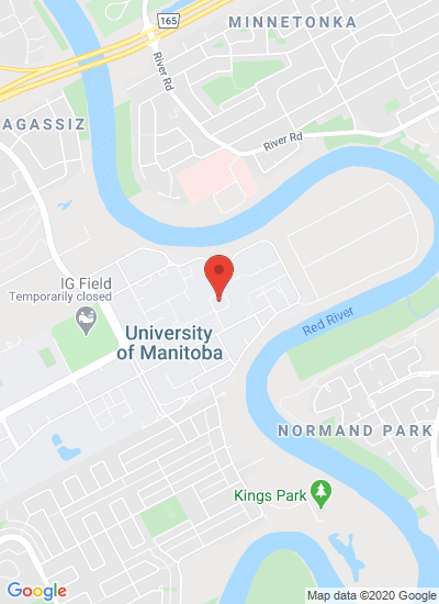 Map showing Winnipeg, Canada