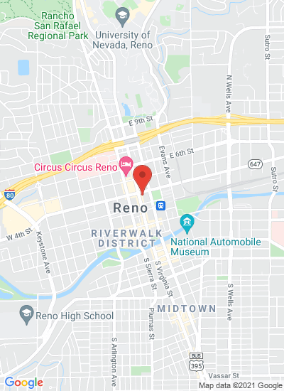 Map showing Reno, United States