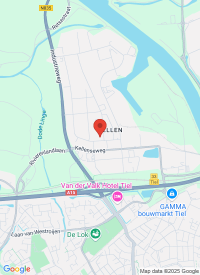 Map showing Tiel, Netherlands