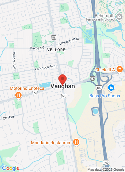 Map showing Vaughan, Canada