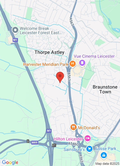 Map showing Leicester, United Kingdom
