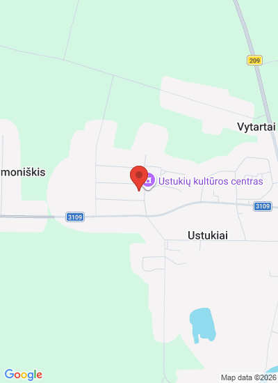 Map showing Ustukiai, Lithuania