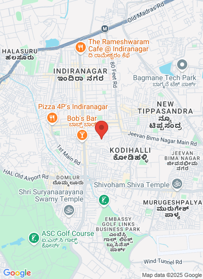 Map showing Indiranagar,, India
