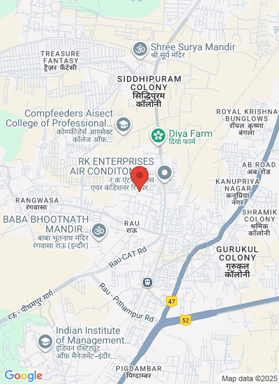 Map showing Indore, India