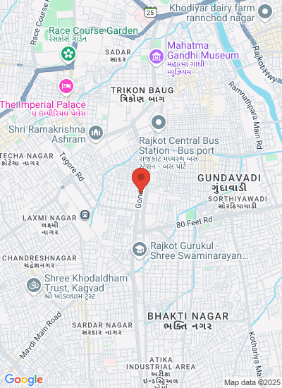 Map showing Rajkot, India