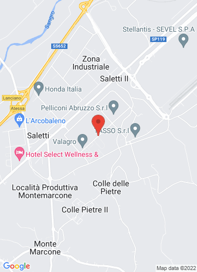Map showing Atessa, Italy