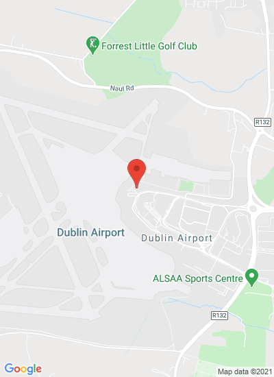 Map showing Dublin Airport, Ireland