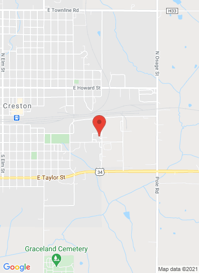 Map showing Creston, United States