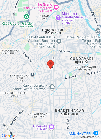 Map showing Rajkot, India