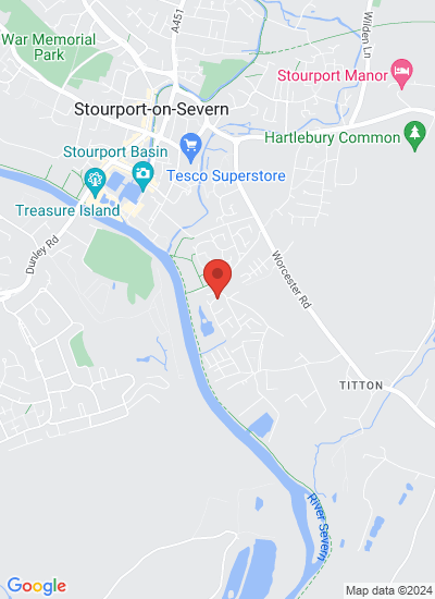 Map showing Kidderminster, United Kingdom