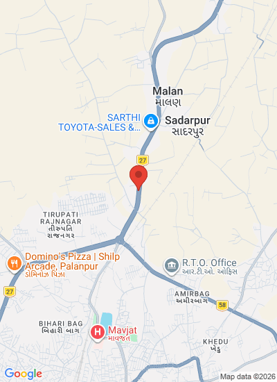 Map showing Banaskantha, India