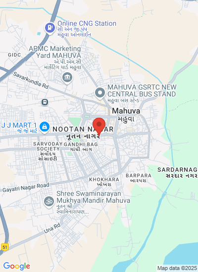 Map showing Mahuva, India