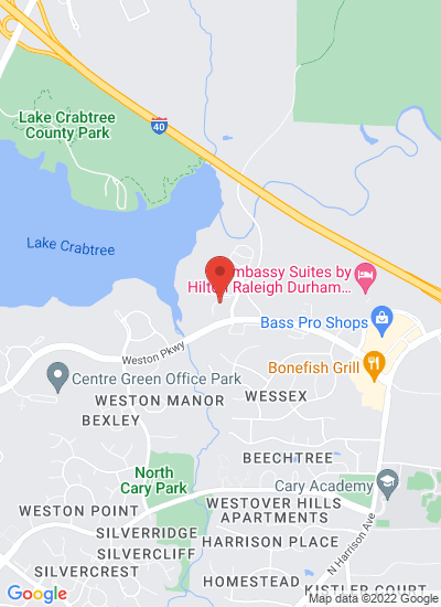 Map showing Cary, United States