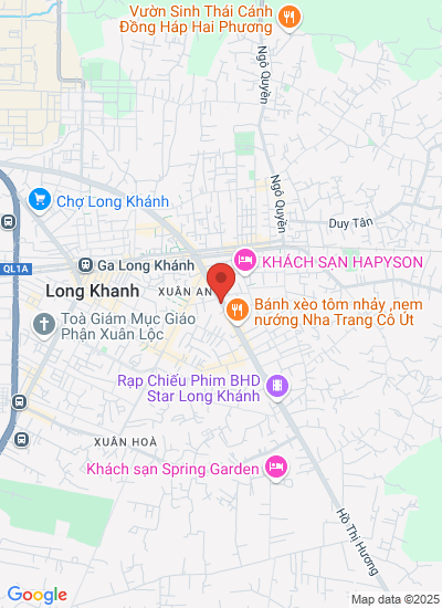Map showing Long Khanh City,, Vietnam