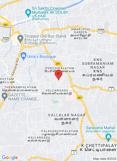 Map showing Tirupur, India