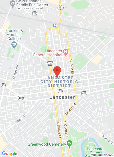 Map showing Lancaster, United States