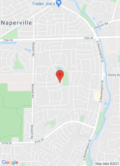 Map showing Naperville, United States