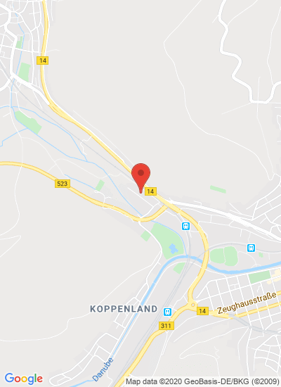 Map showing Tuttlingen, Germany
