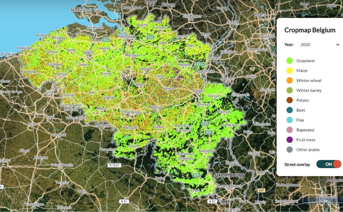 Crop map belgium
