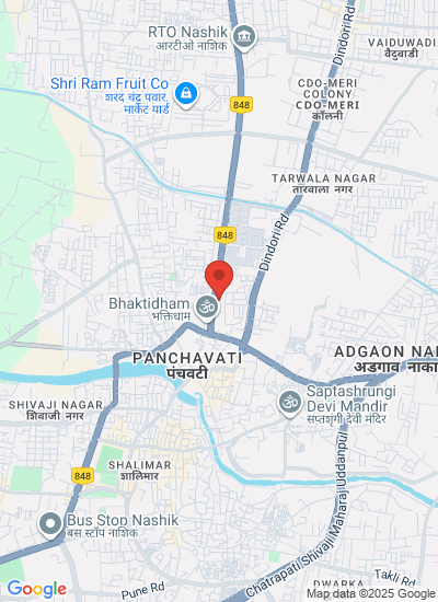 Map showing Nashik, India