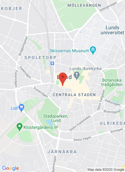 Map showing Lund, Sweden