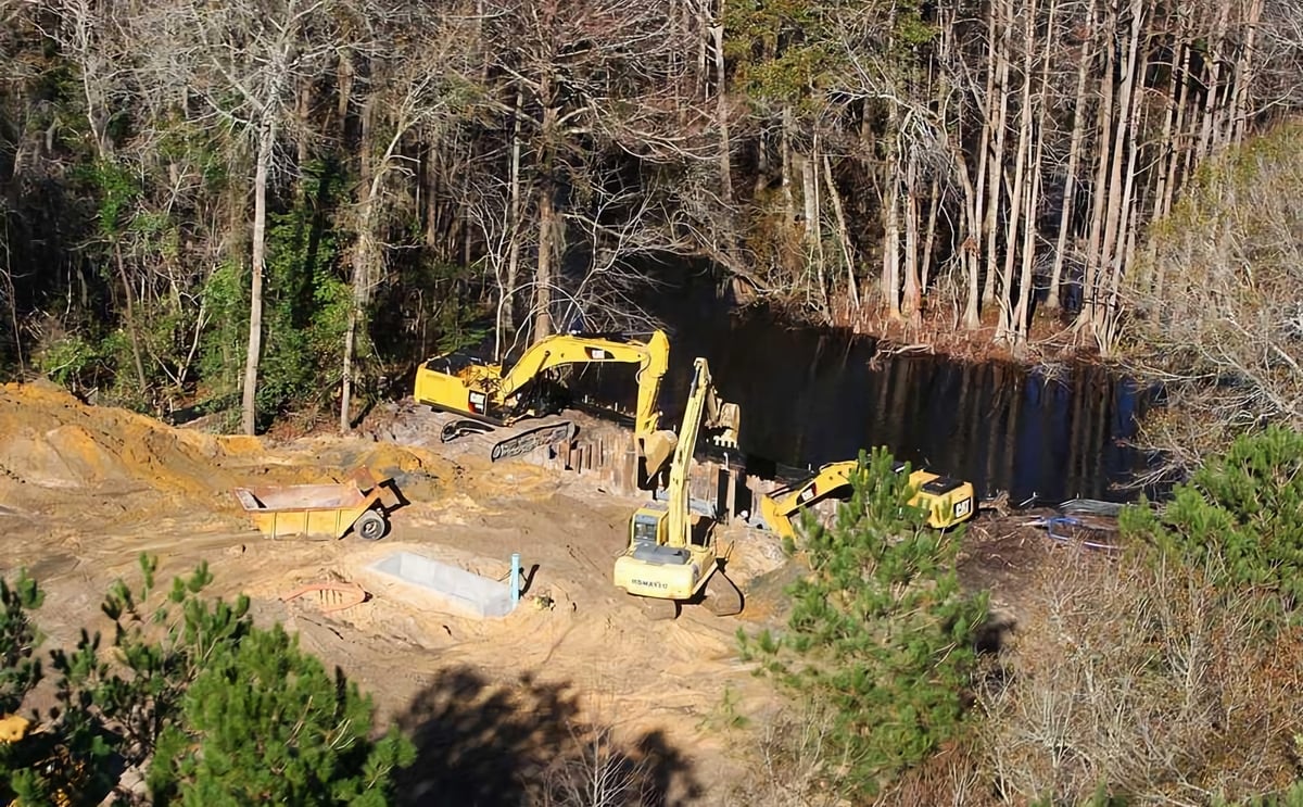 Walther farms edisto river pipe construction