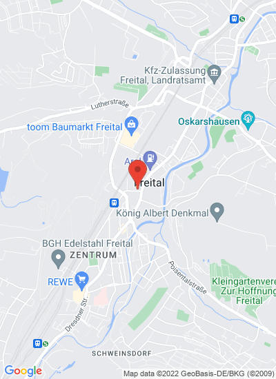 Map showing Freital, Germany