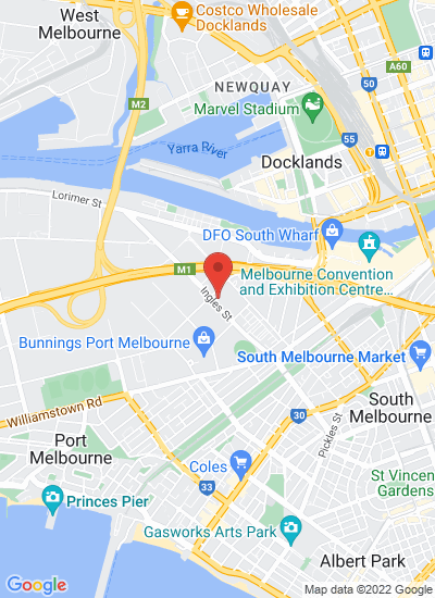 Map showing Melbourne, Australia