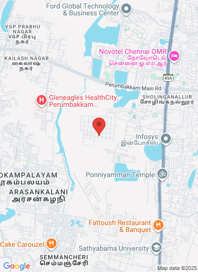 Map showing Chennai, India