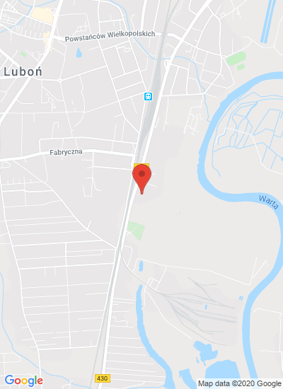 Map showing Luboń, Poland