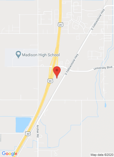 Map showing Rexburg, United States