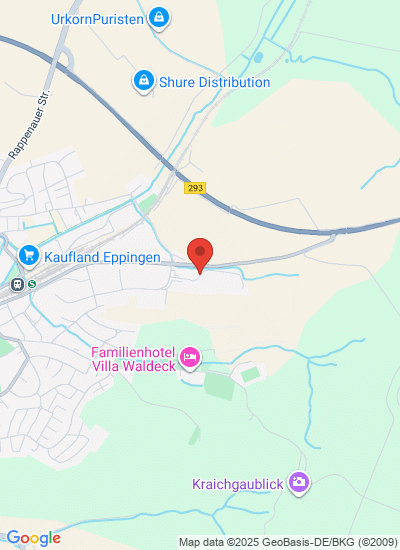 Map showing Eppingen, Germany